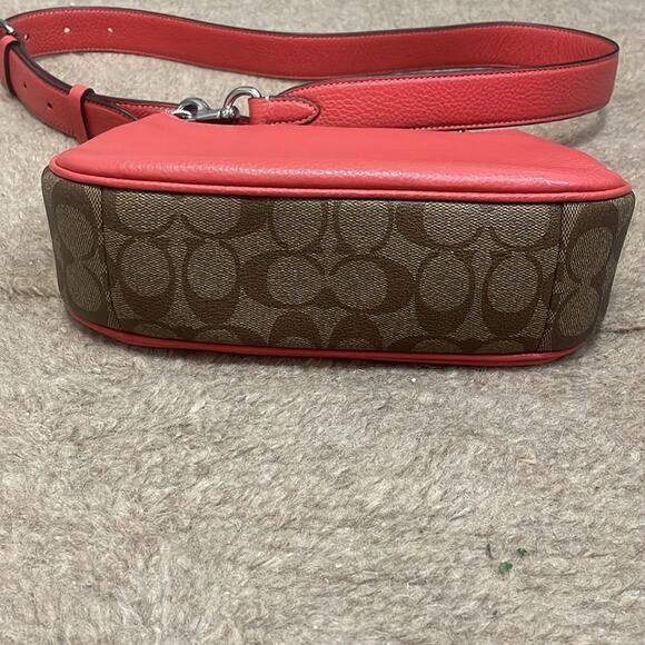 Coach Crossbody Shoulder Bag with Matching Card Holder Tangerine Khaki New $496 - Picture 11 of 14